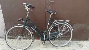rower typu holenderskiego z napisem