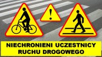 przejście dla pieszych i znaki ostrzegawcze dotyczące niechronionych uczestników ruchu drogowego