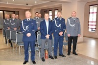 policjanci KPP Gniezno podczas spotkania opłatkowego