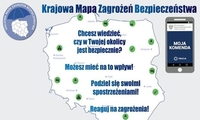 obrys mapy polski i napis KMZB