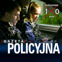 Policjant i policjantka w kitce w radiowozie.