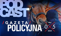 Napis gazeta policyjna, w tle głowa konia.